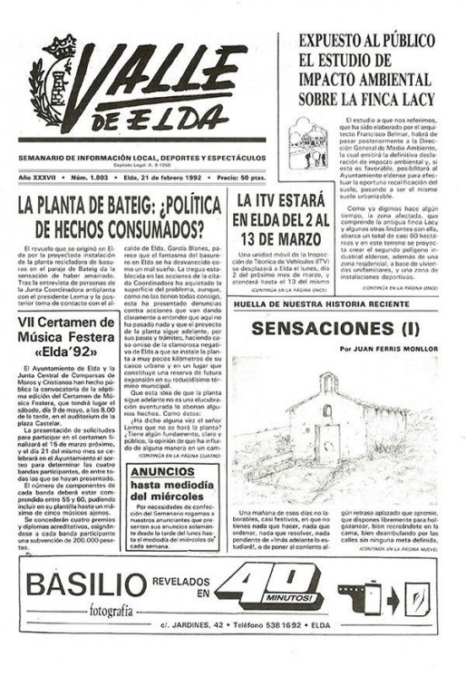 N&uacute;mero 1.803<span>21 de febrero de 1992</span>