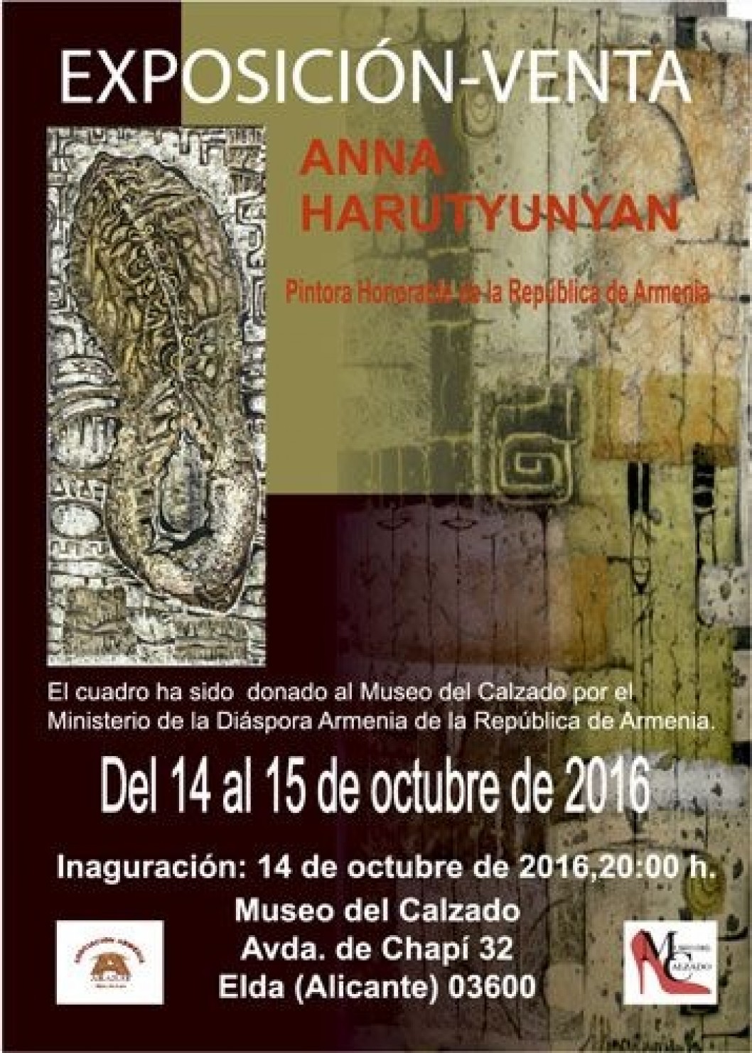 El Museo del Calzado recibe una obra de la pintora armenia Anna Harutyunyan El Museo del Calzado recibe una obra de la pintora armenia Anna Harutyunyan