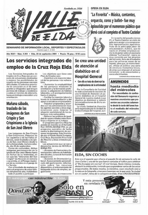 N&uacute;mero 2.261<span>28 de septiembre de 2001</span>