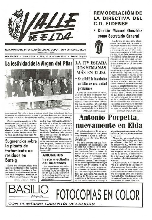 N&uacute;mero 1.833<span>16 de octubre de 1992</span>