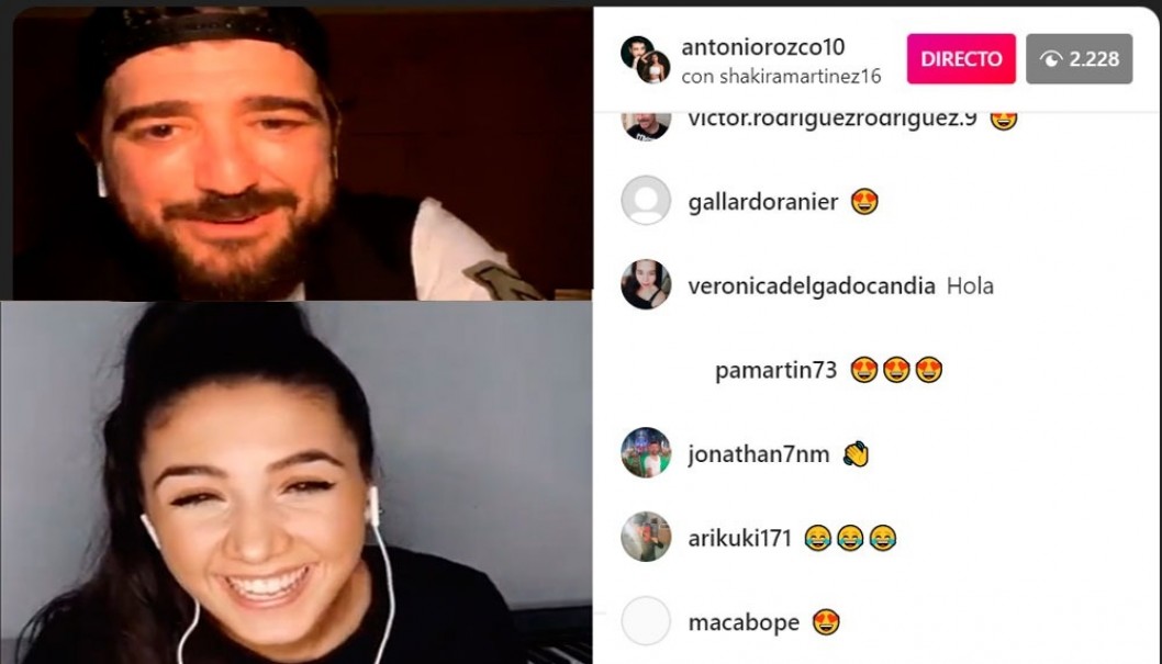 Shakira Martínez hace un directo con Antonio Orozco Shakira Martínez hace un directo con Antonio Orozco