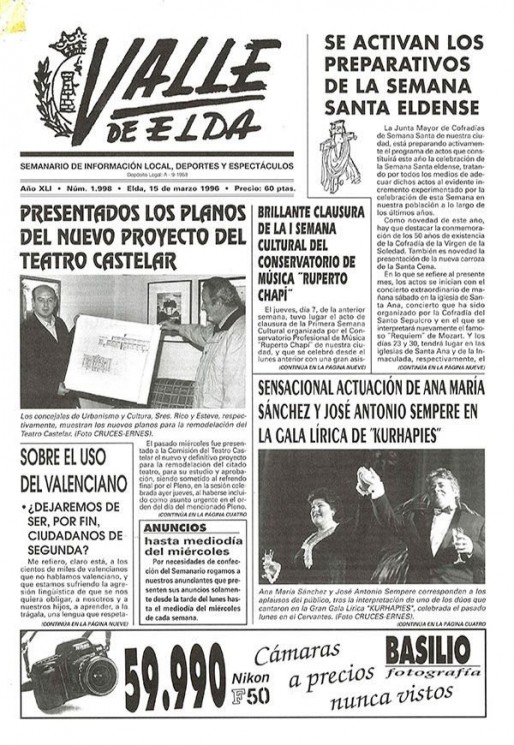 N&uacute;mero 1.998<span>15 de marzo de 1996</span>