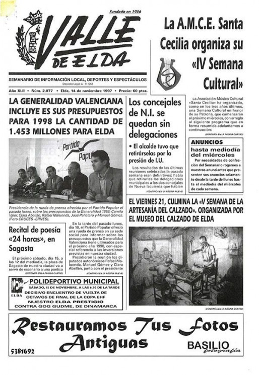 N&uacute;mero 2.077<span>14 de noviembre de 1997</span>