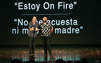 Los c&oacute;micos Alberto Casado y Rober Bodegas calientan motores para el EMDIV