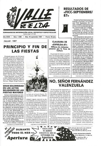 N&uacute;mero 1.588 - 18 de septiembre de 1987