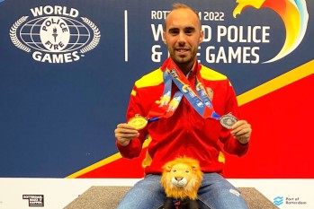 El atleta Javi Mayor del Club de Atletismo Elda gan&oacute; un oro en el mundial de Polic&iacute;as