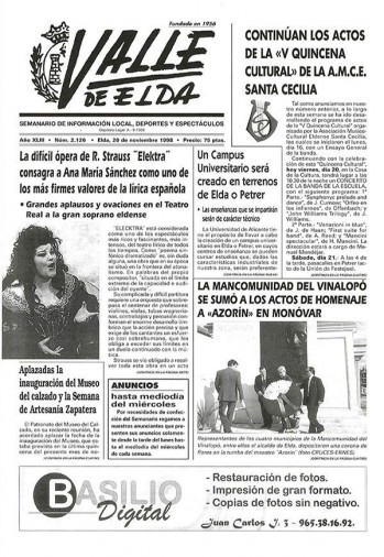 N&uacute;mero 2.126 - 20 de noviembre de 1998