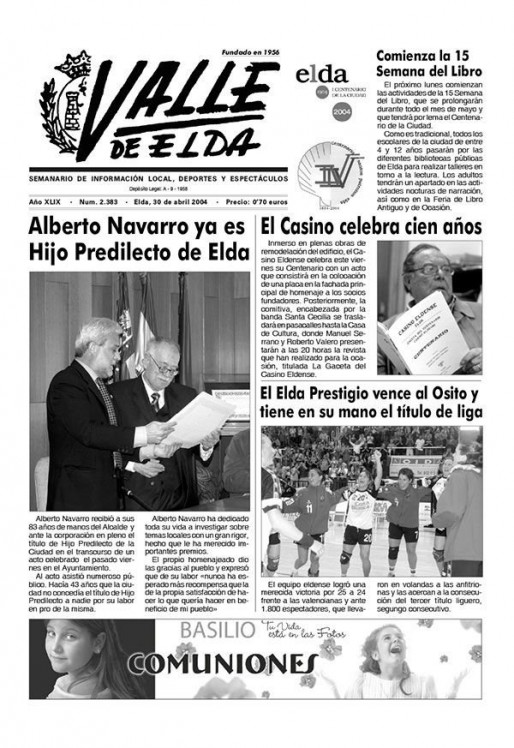 N&uacute;mero 2.383<span>30 de abril de 2004</span>