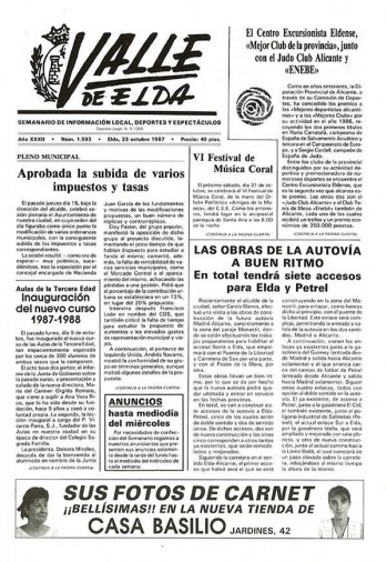 N&uacute;mero 1.593 - 23 de octubre de 1987
