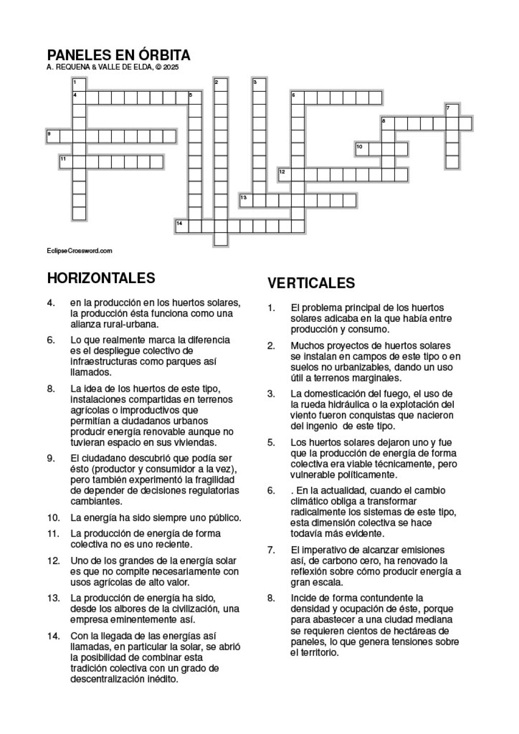 Paneles en &oacute;rbita