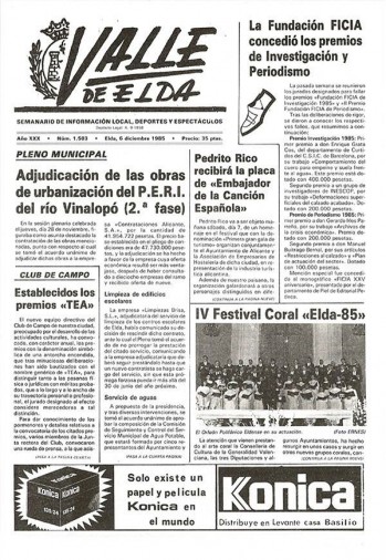 N&uacute;mero 1.503 - 6 de diciembre de 1985