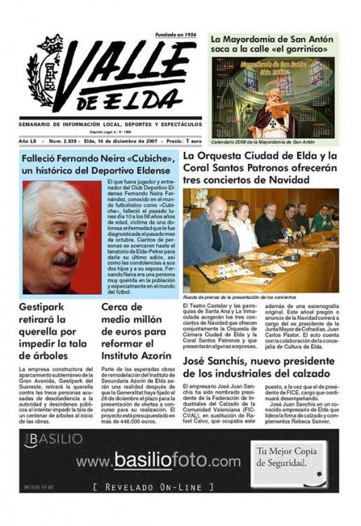 N&uacute;mero 2.539<span>14 de diciembre de 2007</span>
