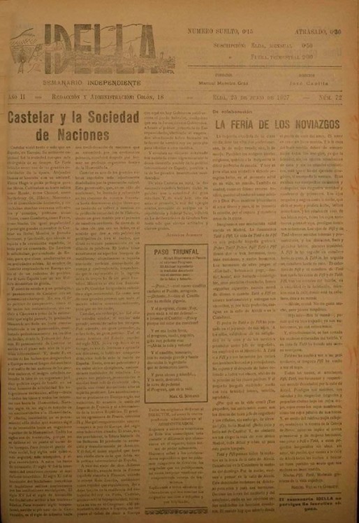Idella n&ordm; 072<span>A&ntilde;o 1927</span>