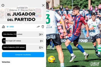 Mario Sober&oacute;n vuelve a ser elegido mejor jugador del partido para la afici&oacute;n