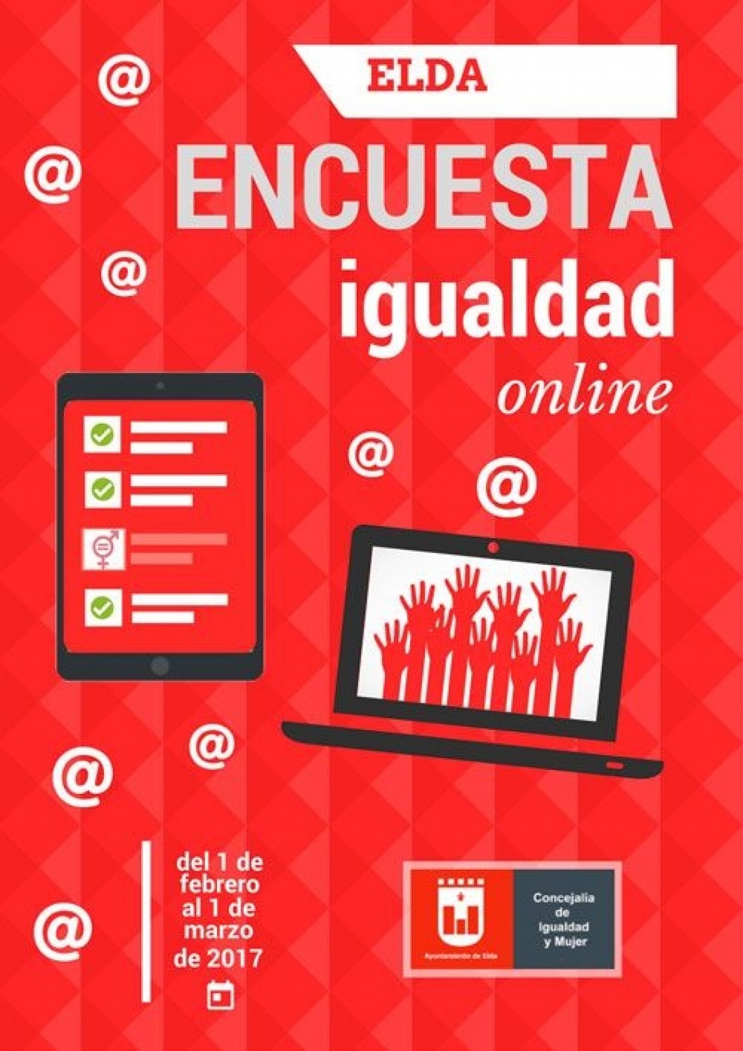 El Ayuntamiento realiza una encuesta on line para conocer la situación de los vecinos de Elda en materia de Igualdad El Ayuntamiento realiza una encuesta on line para conocer la situación de los vecinos de Elda en materia de Igualdad