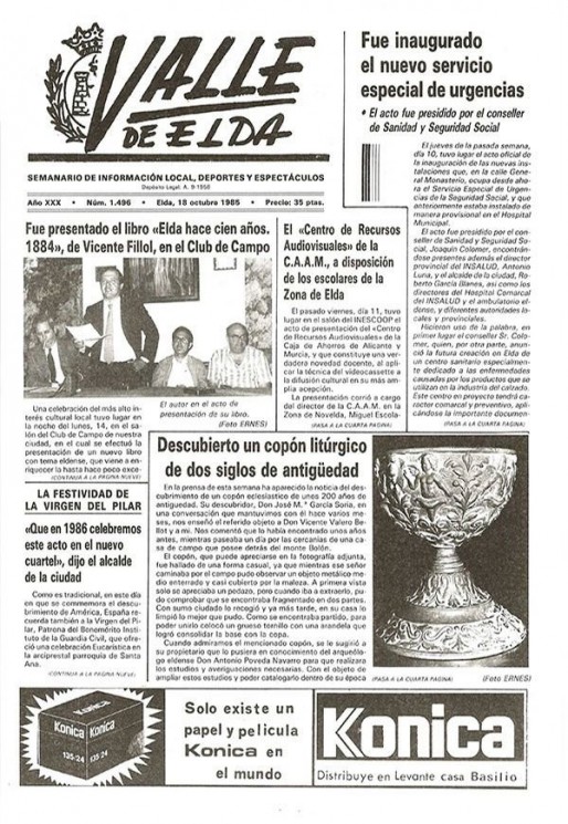 N&uacute;mero 1.496<span>18 de octubre de 1985</span>
