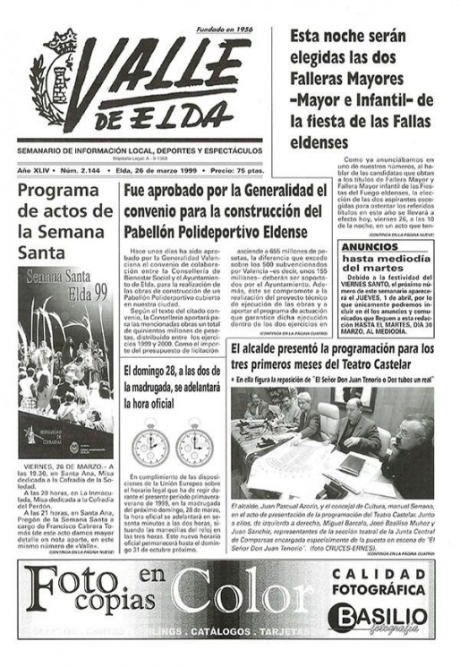 N&uacute;mero 2.144<span>26 de marzo de 1999</span>