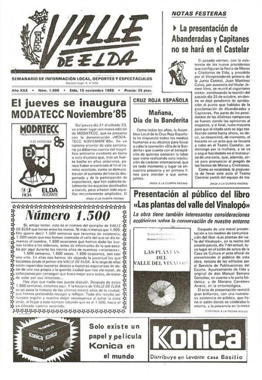 N&uacute;mero 1.500<span>15 de noviembre de 1985</span>