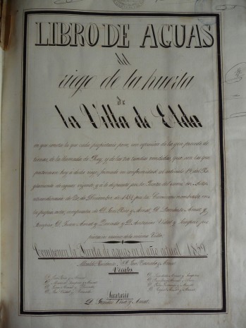 160 a&ntilde;os del Libro de Aguas de Elda
